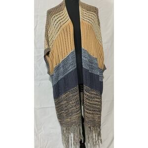 Nwot Womens Sweater Cardigan Boho Medium Fringe Oversized Large